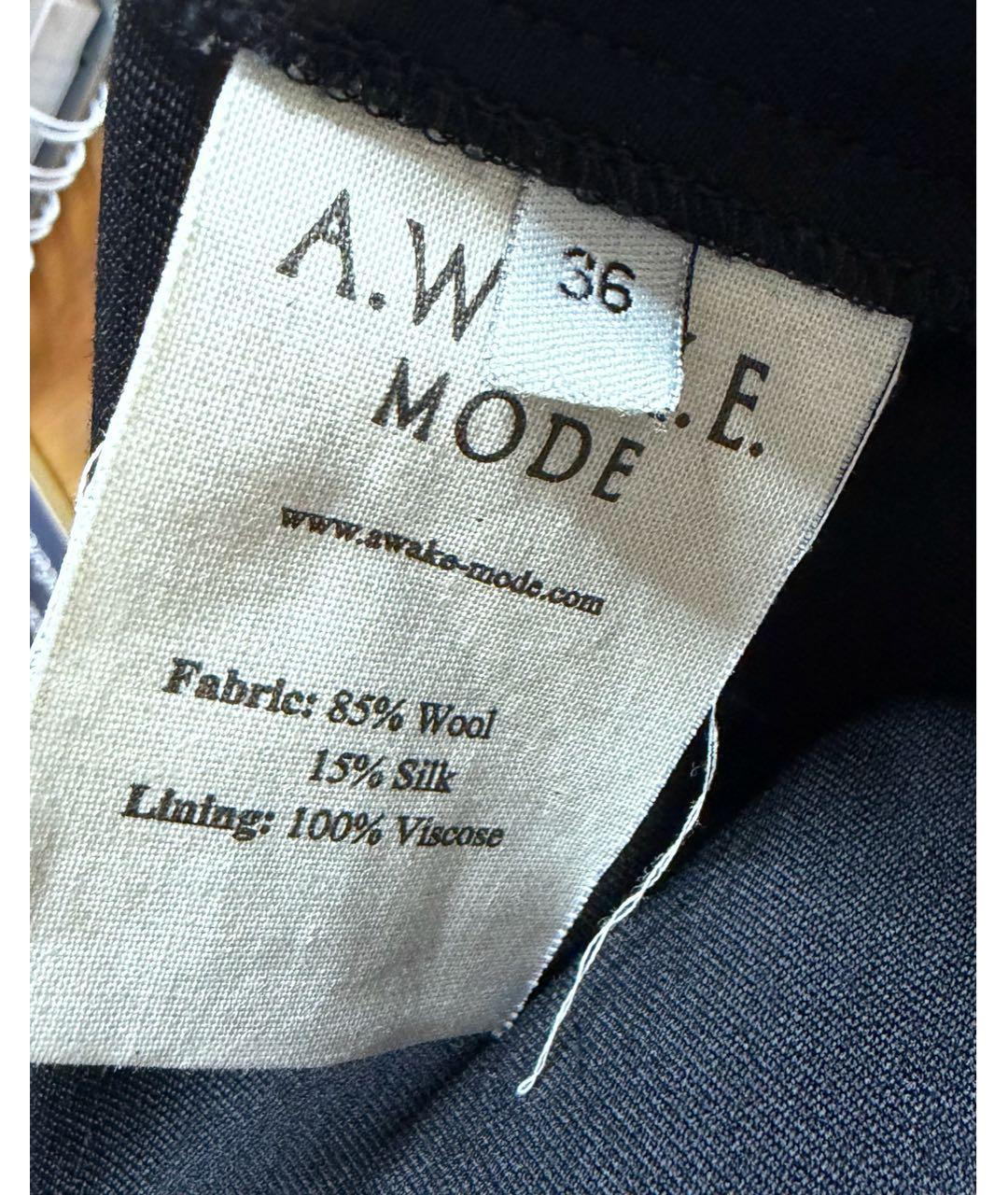 A.W.A.K.E. MODE Черные шерстяные брюки широкие, фото 6