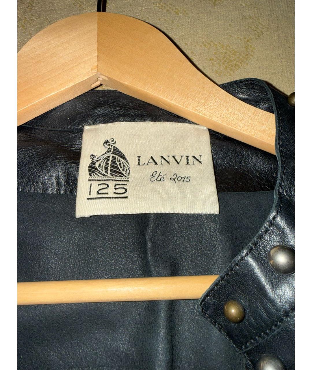 LANVIN Черная кожаная куртка, фото 5