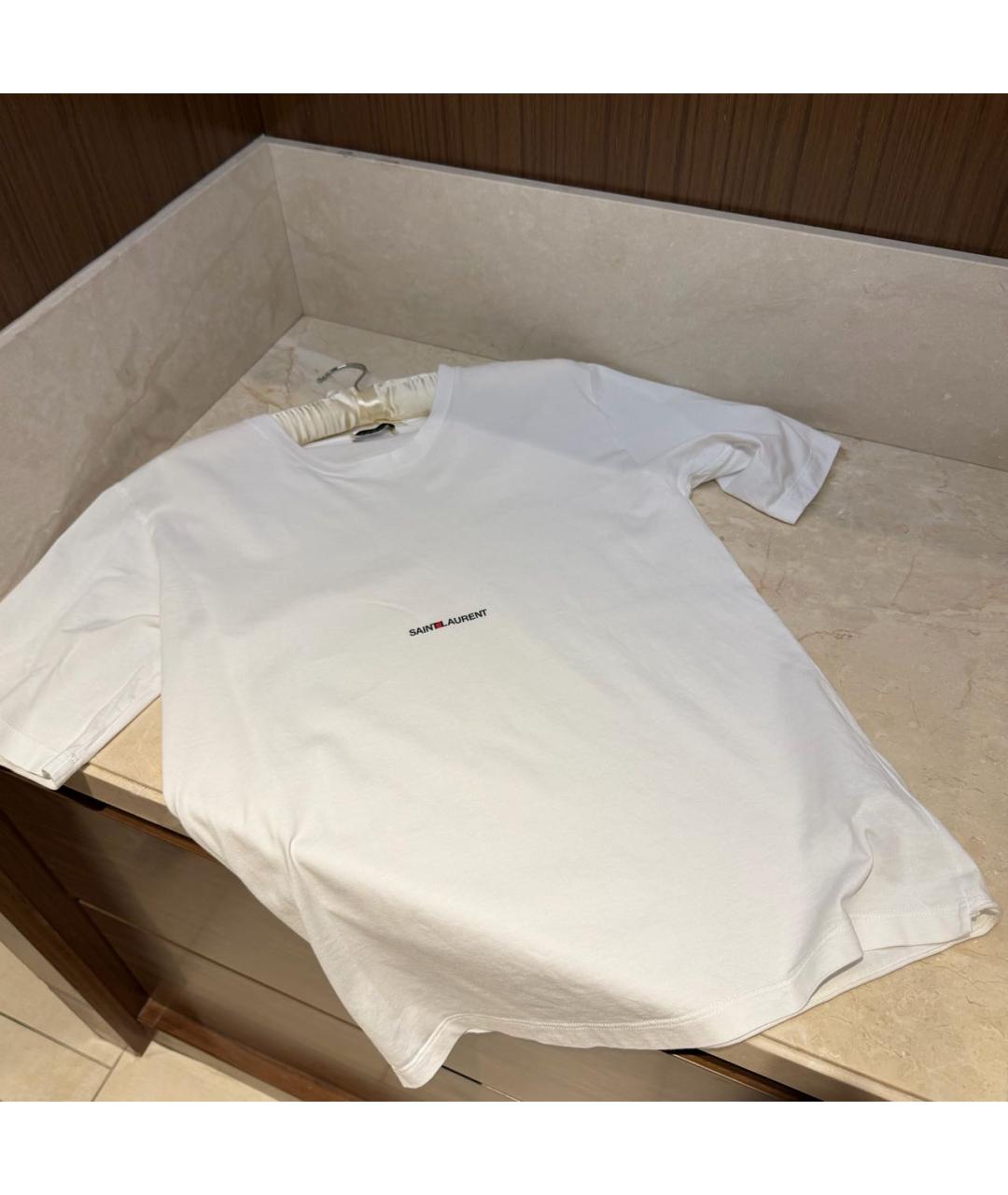 SAINT LAURENT Белая хлопковая футболка, фото 2