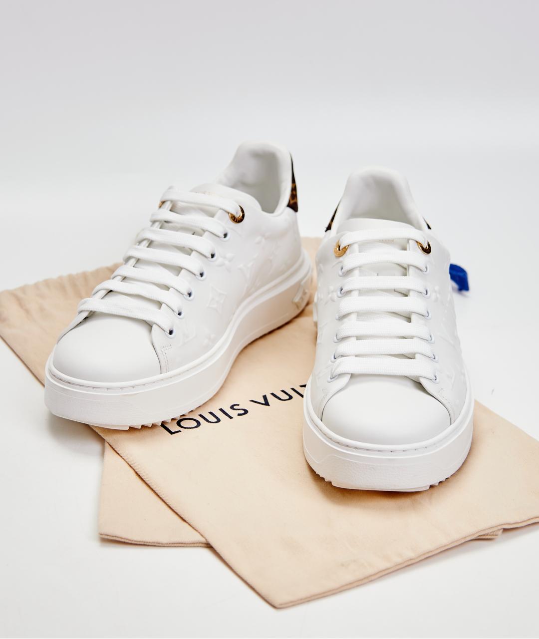 LOUIS VUITTON Белые кожаные кроссовки, фото 4