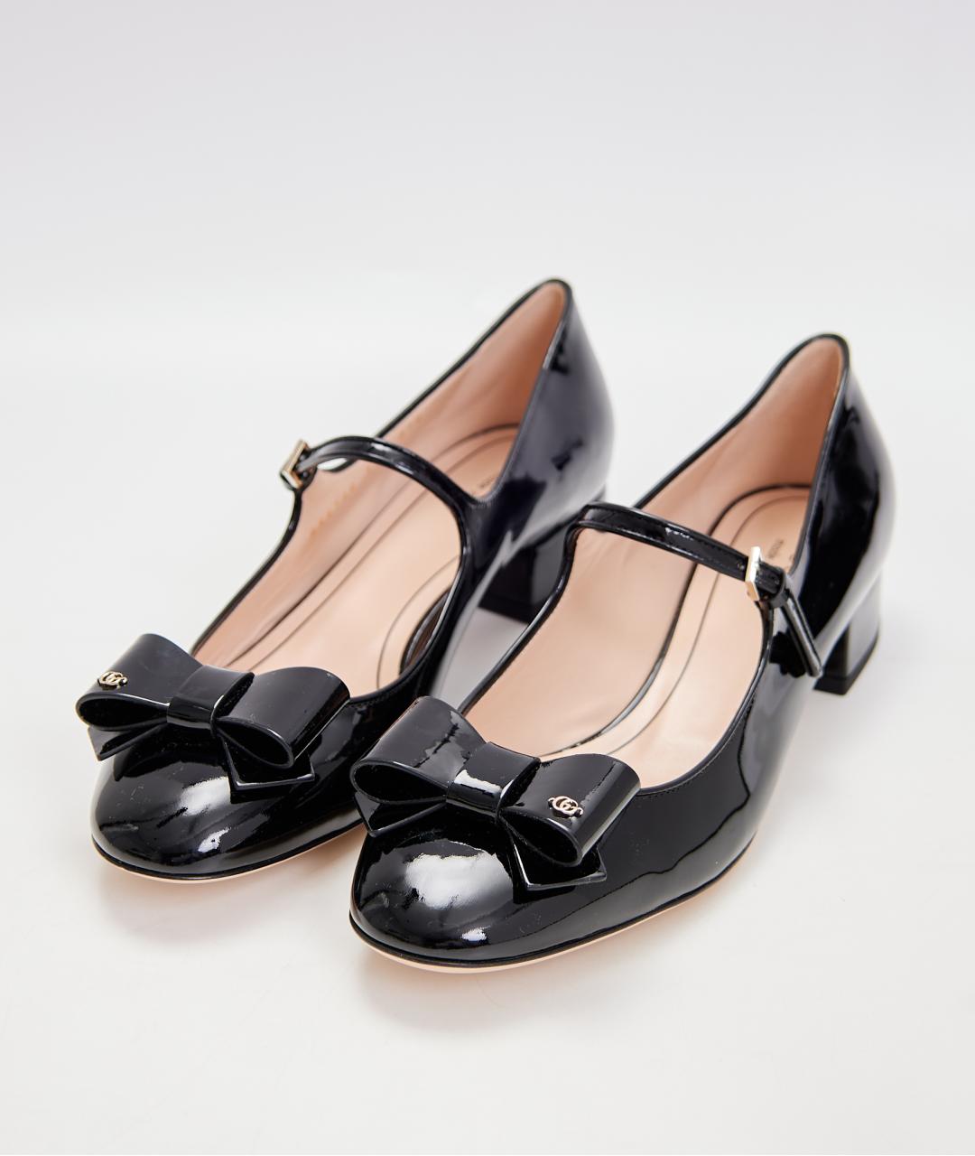 GUCCI Черные балетки из лакированной кожи, фото 2