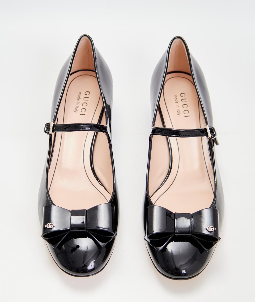 GUCCI Черные балетки из лакированной кожи, фото 3