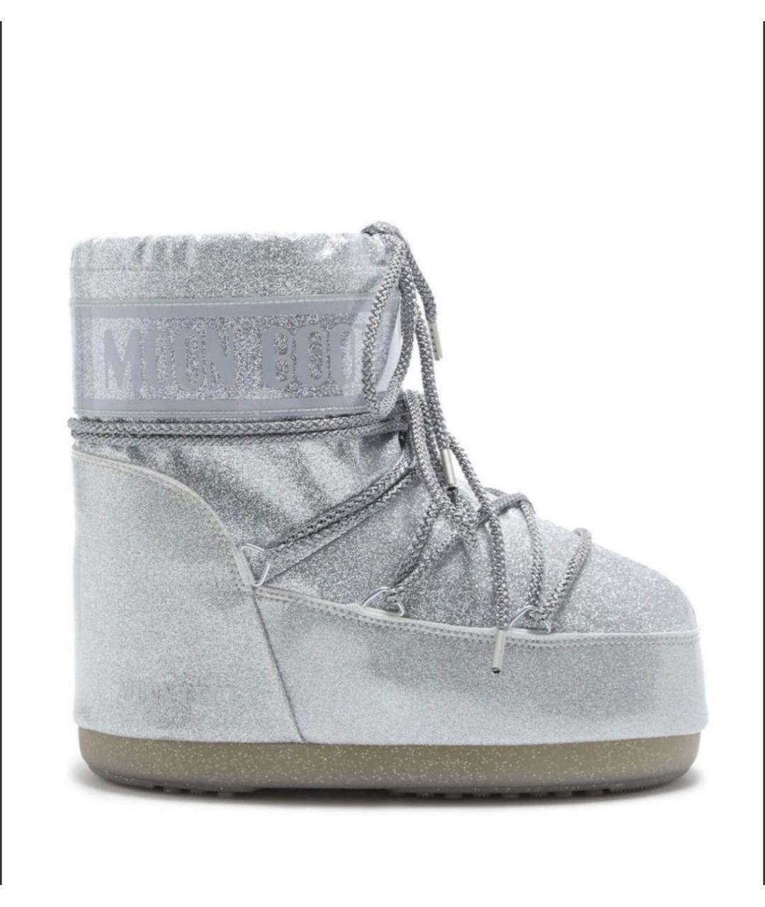 MOON BOOT Серебряные синтетические ботинки, фото 9