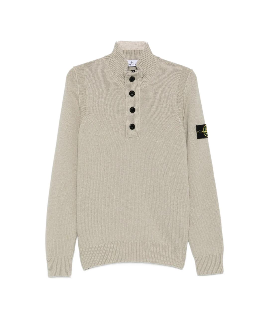 STONE ISLAND Бежевый шерстяной джемпер / свитер, фото 1