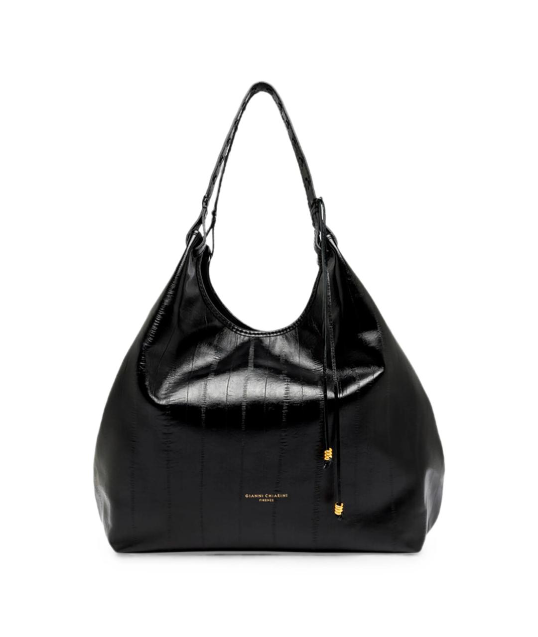 Gianni Chiarini Черная кожаная сумка тоут, фото 4