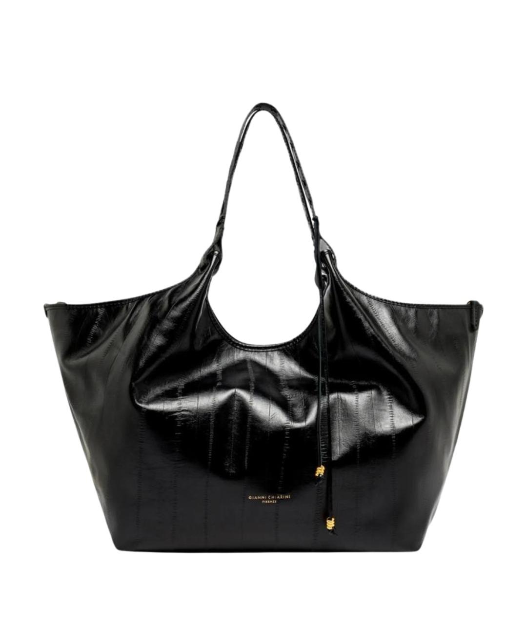 Gianni Chiarini Черная кожаная сумка тоут, фото 1