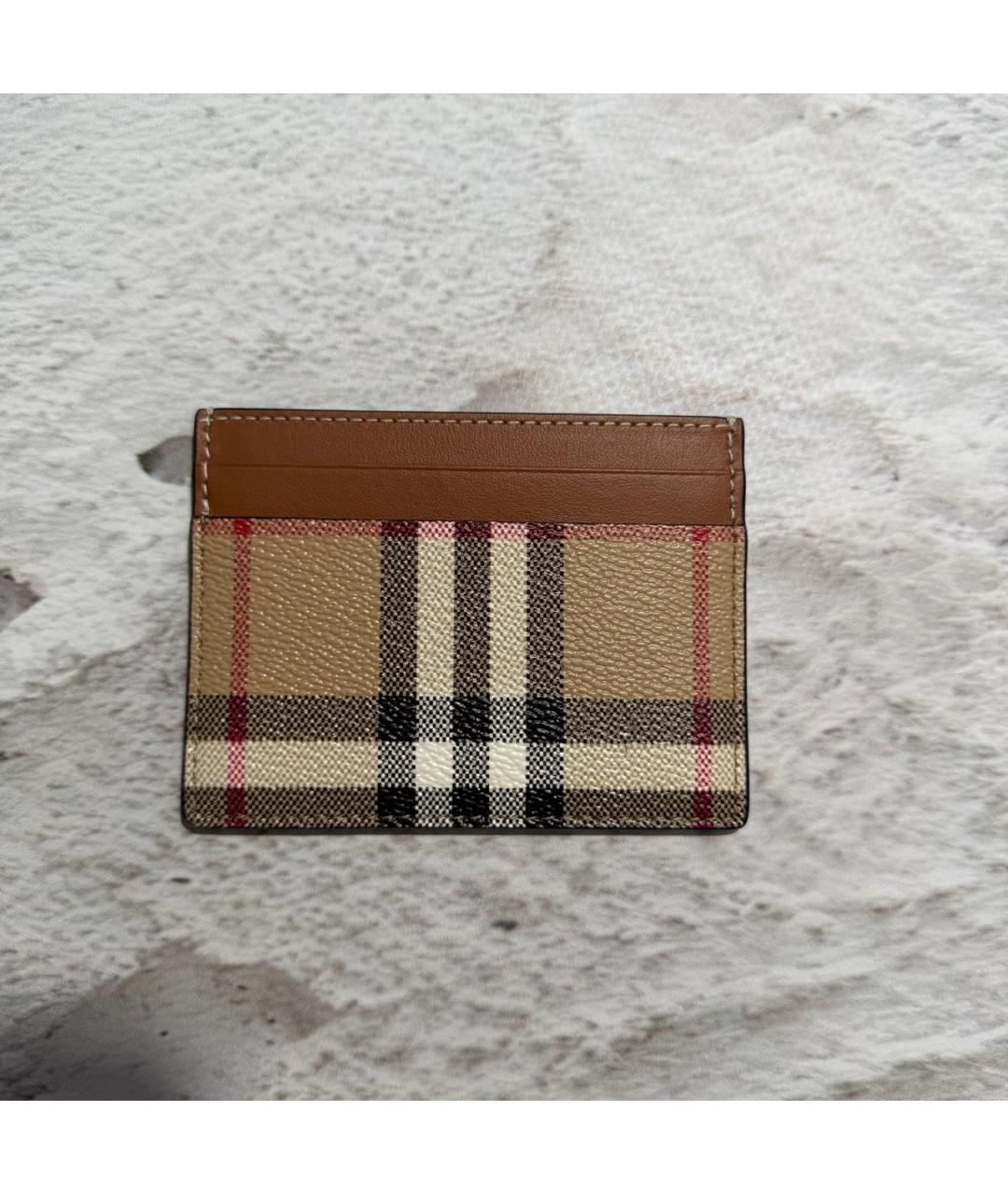 BURBERRY Коричневый кожаный кардхолдер, фото 5