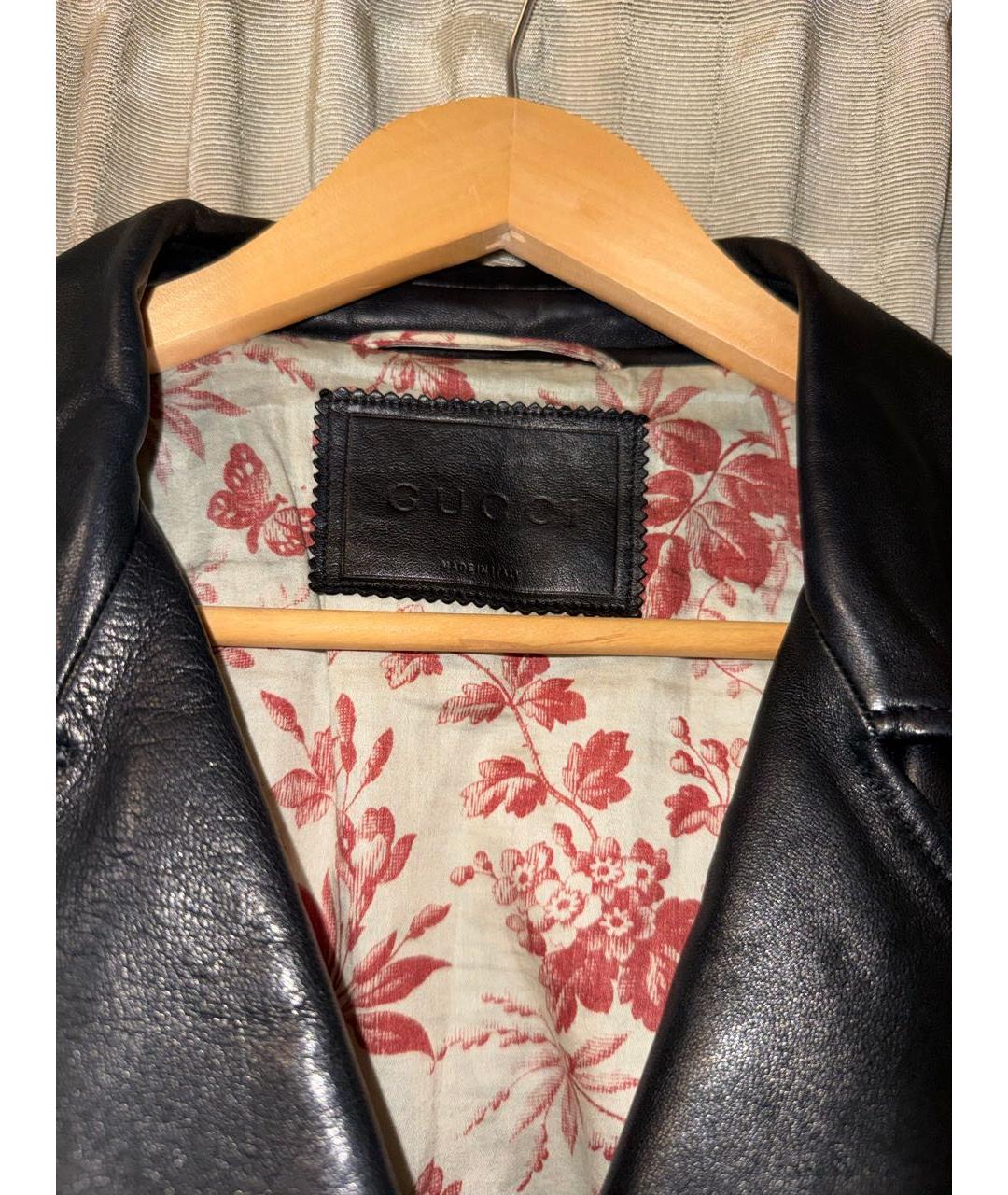 GUCCI Черная кожаная куртка, фото 4