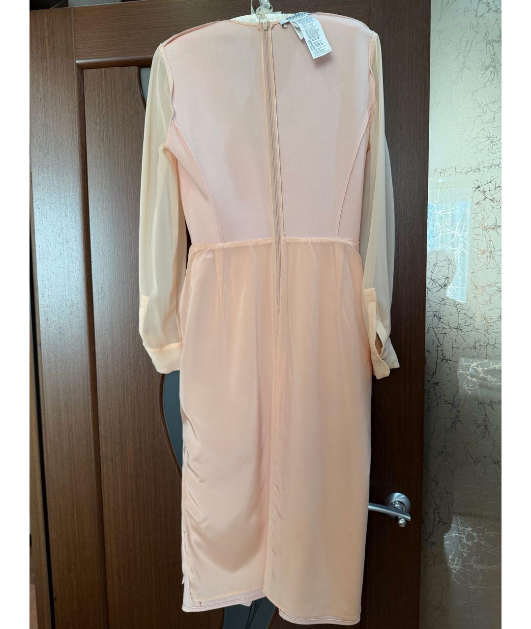 MAX MARA Коралловое шерстяное коктейльное платье, фото 3