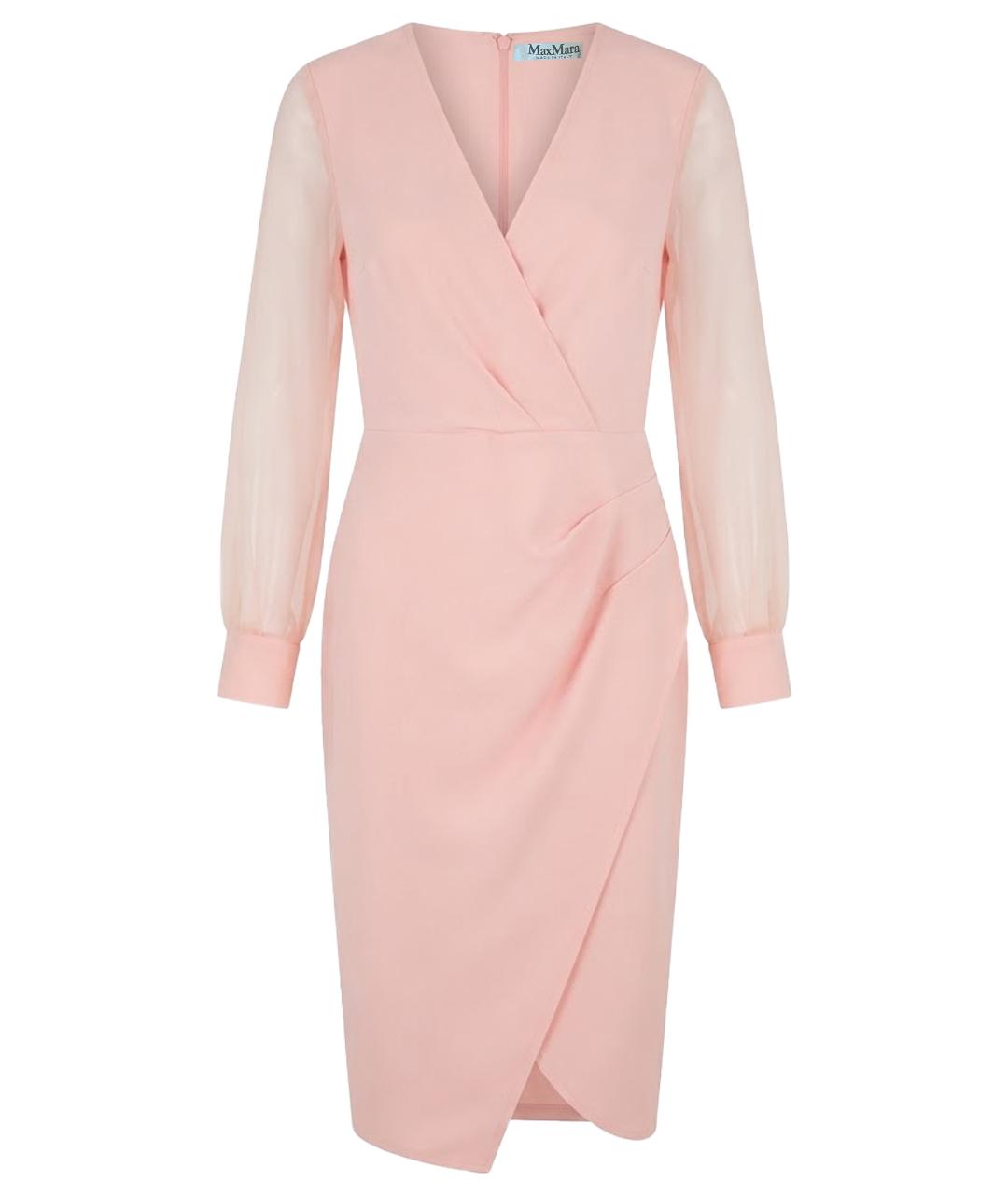 MAX MARA Коралловое шерстяное коктейльное платье, фото 1