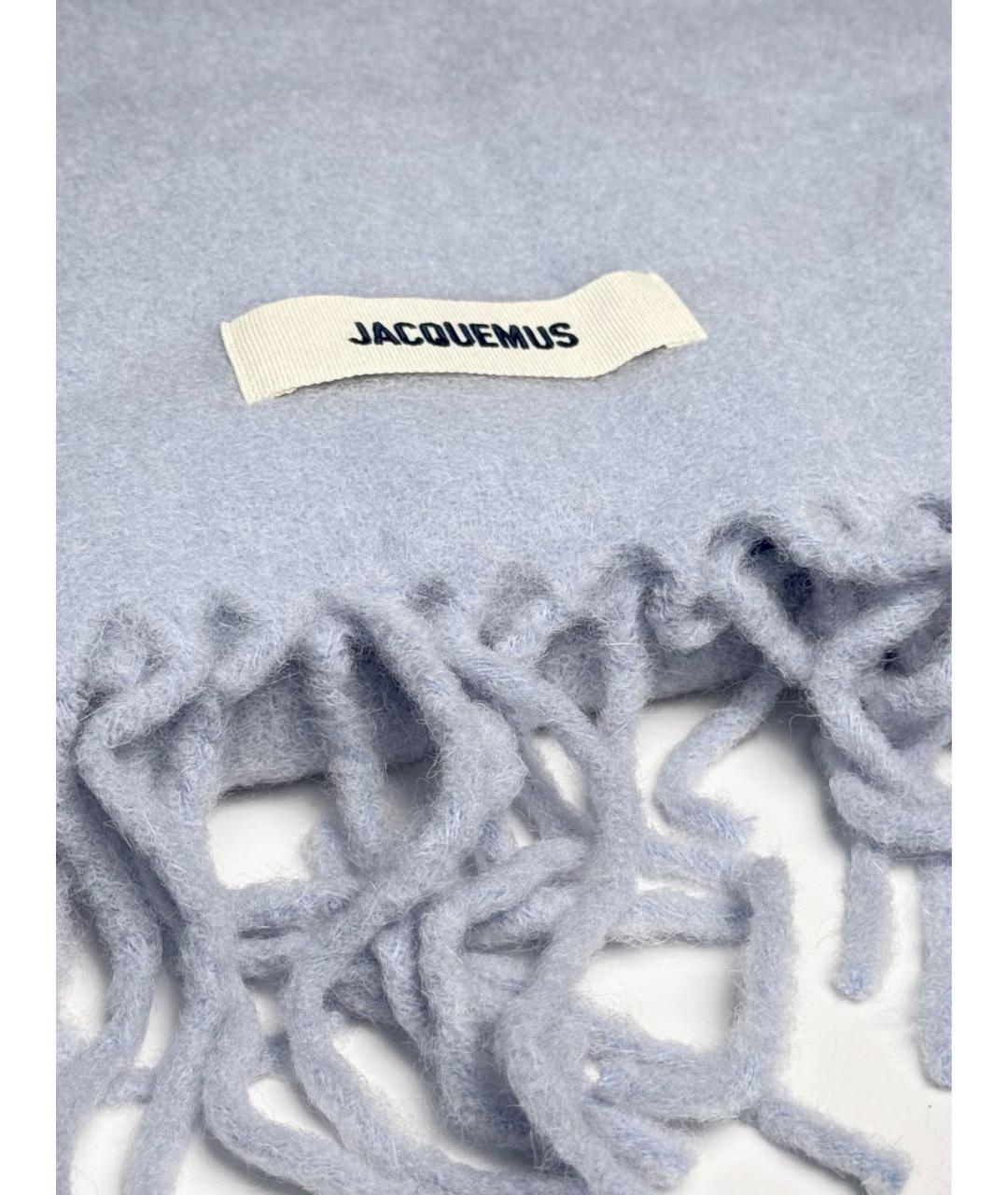 JACQUEMUS Голубой шерстяной шарф, фото 4