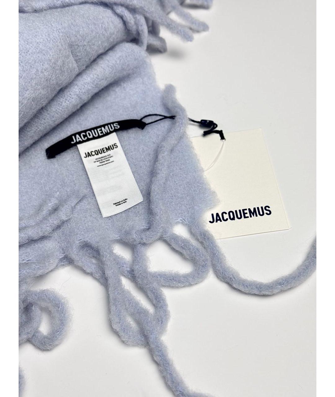 JACQUEMUS Голубой шерстяной шарф, фото 8