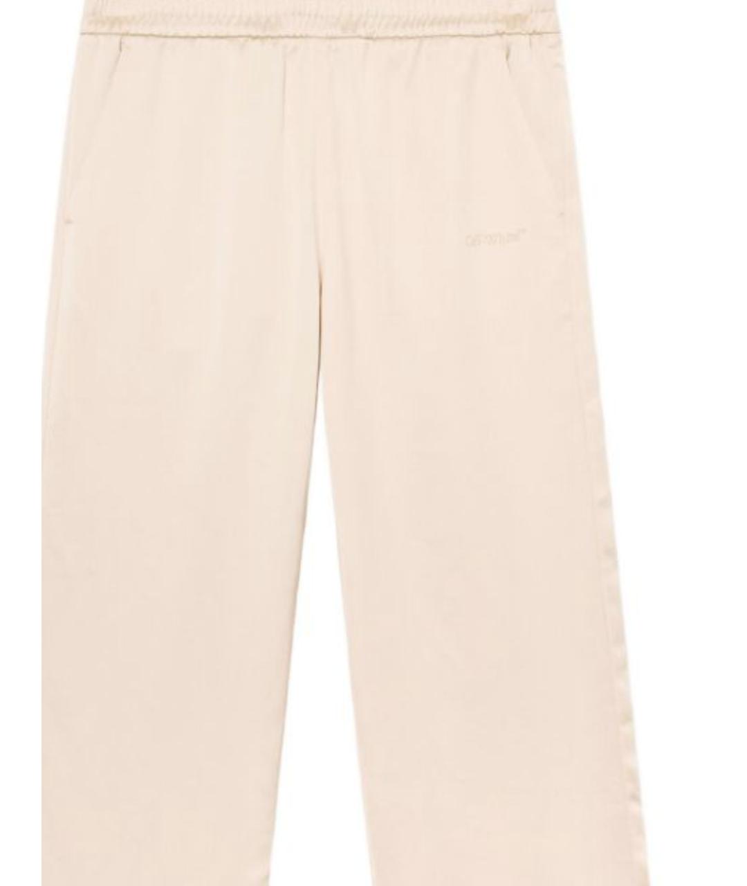 OFF-WHITE Бежевые полиэстеровые прямые брюки, фото 2