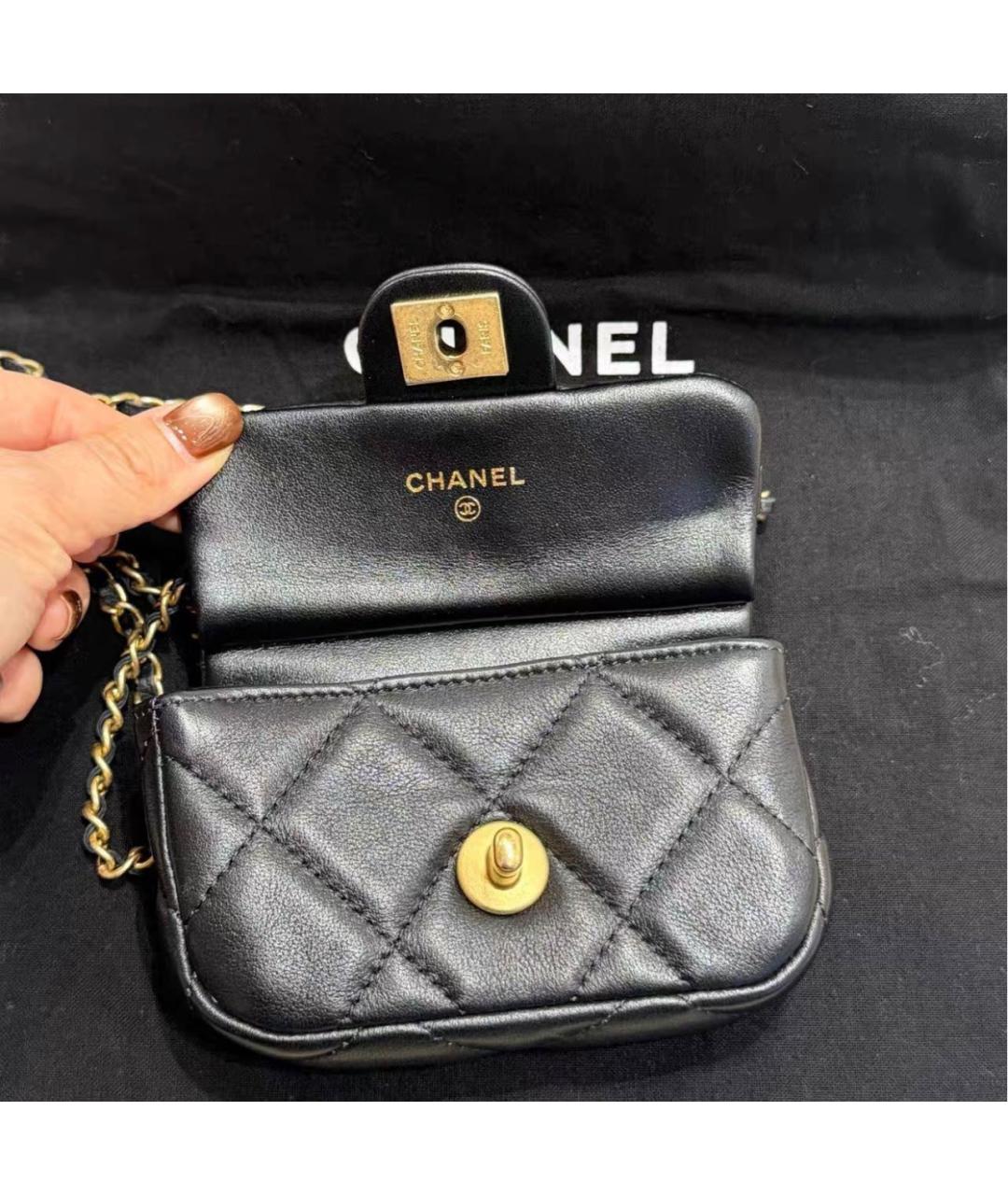 CHANEL Черная кожаная сумка через плечо, фото 5