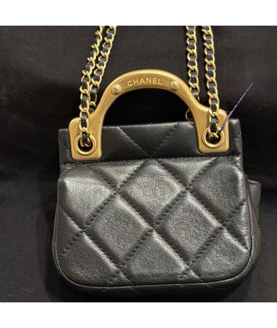 CHANEL Черная кожаная сумка через плечо, фото 2