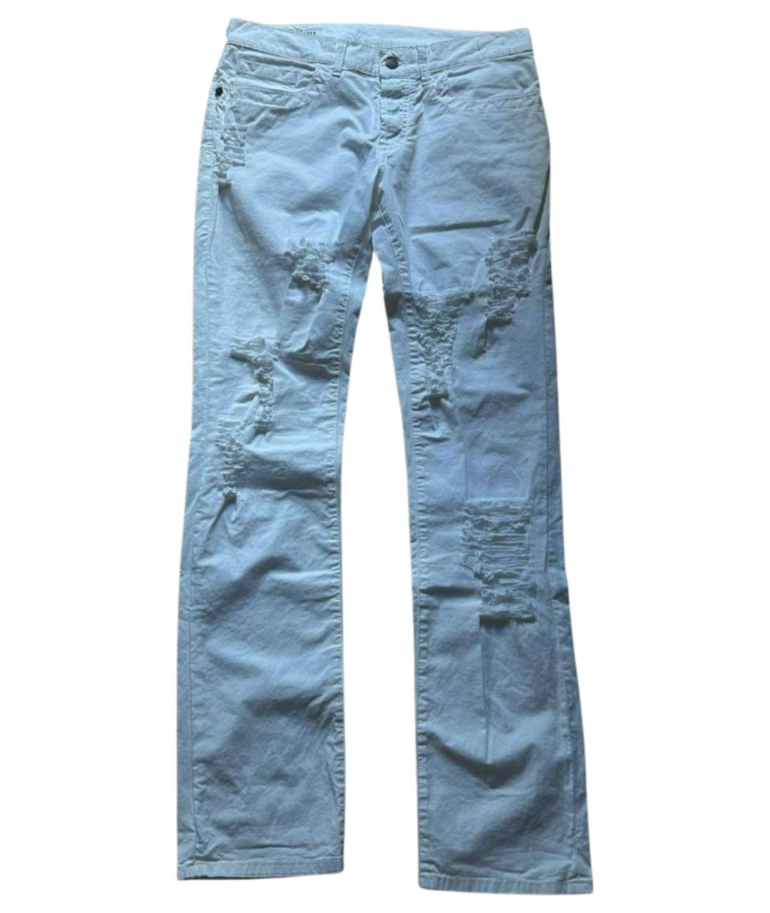 BIKKEMBERGS Белые хлопковые джинсы скинни, фото 1