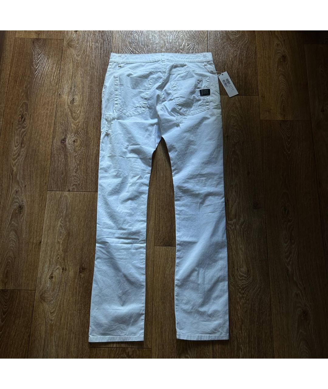 BIKKEMBERGS Белые хлопковые джинсы скинни, фото 2