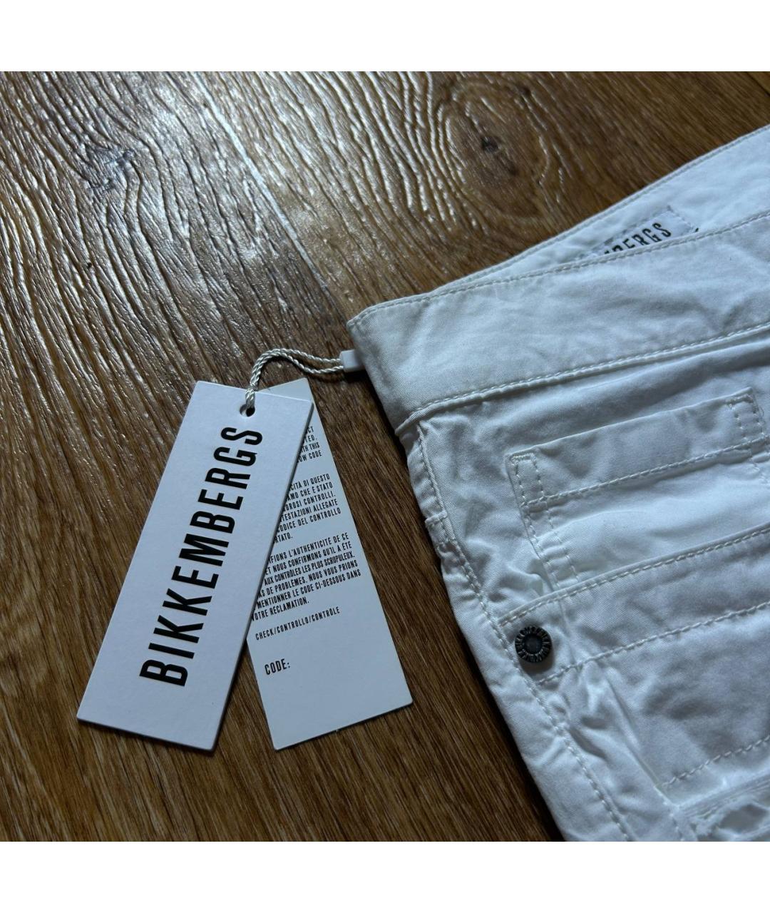 BIKKEMBERGS Белые хлопковые джинсы скинни, фото 6