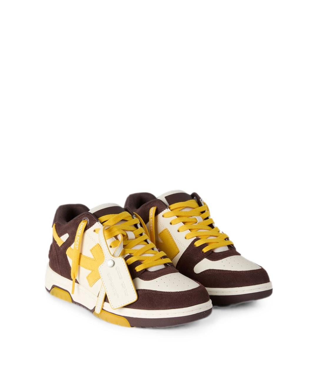 OFF-WHITE Мульти кожаные низкие кроссовки / кеды, фото 2