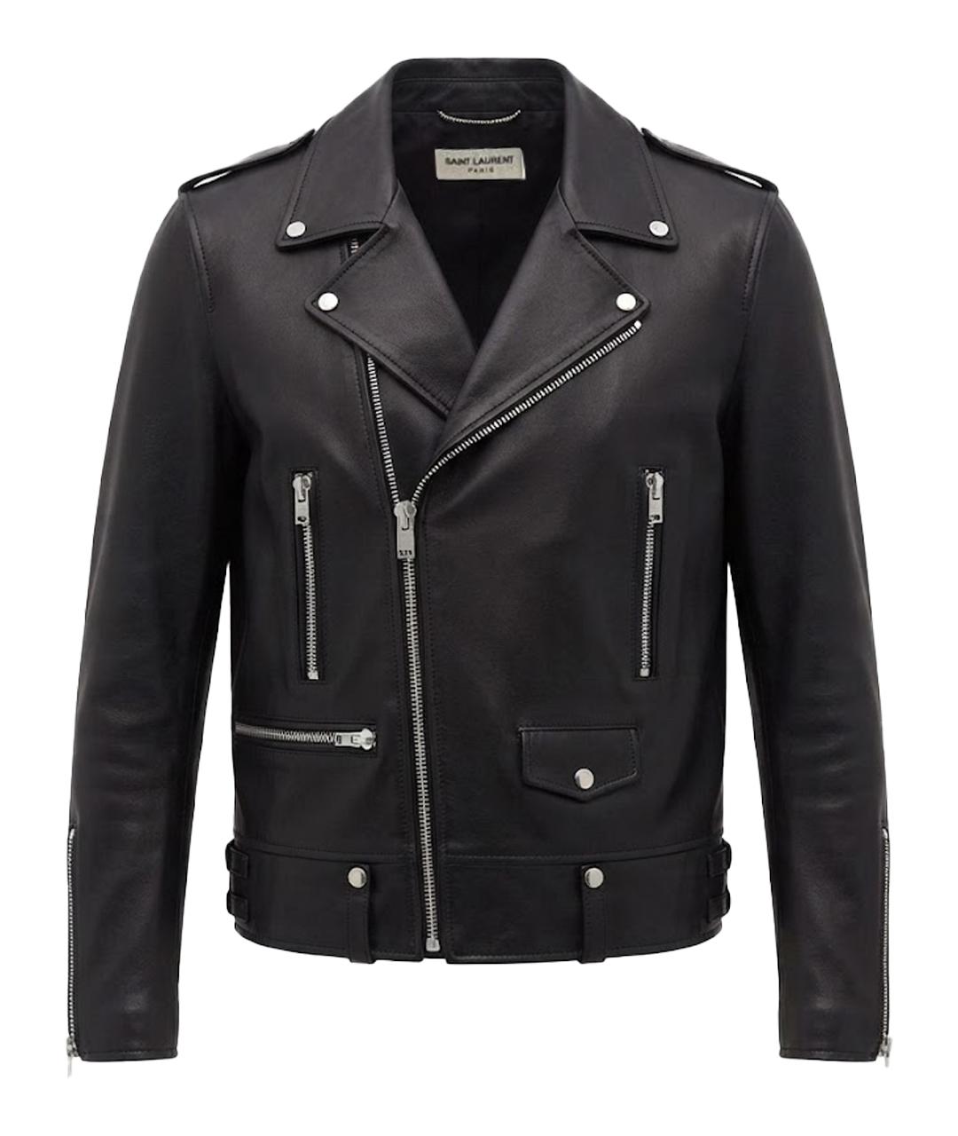 SAINT LAURENT Черная кожаная куртка, фото 1