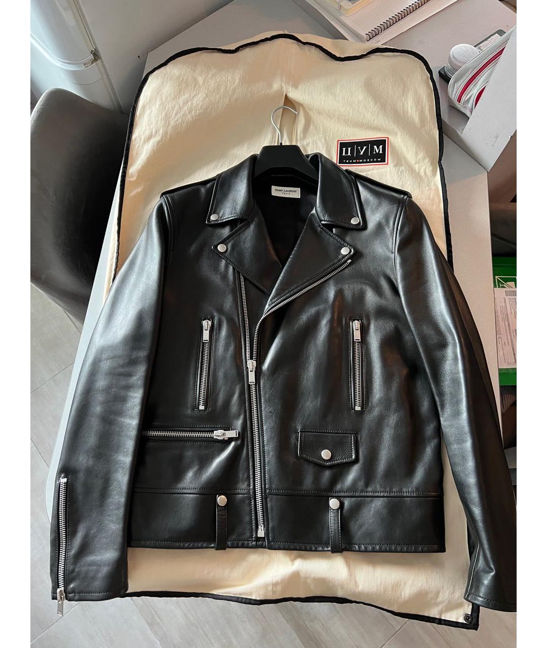 SAINT LAURENT Черная кожаная куртка, фото 6