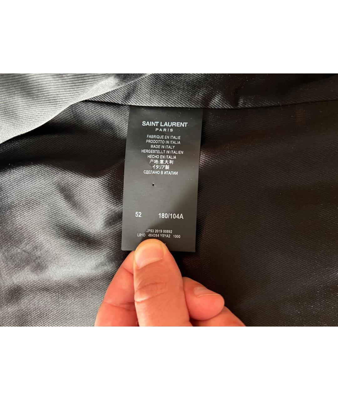 SAINT LAURENT Черная кожаная куртка, фото 4