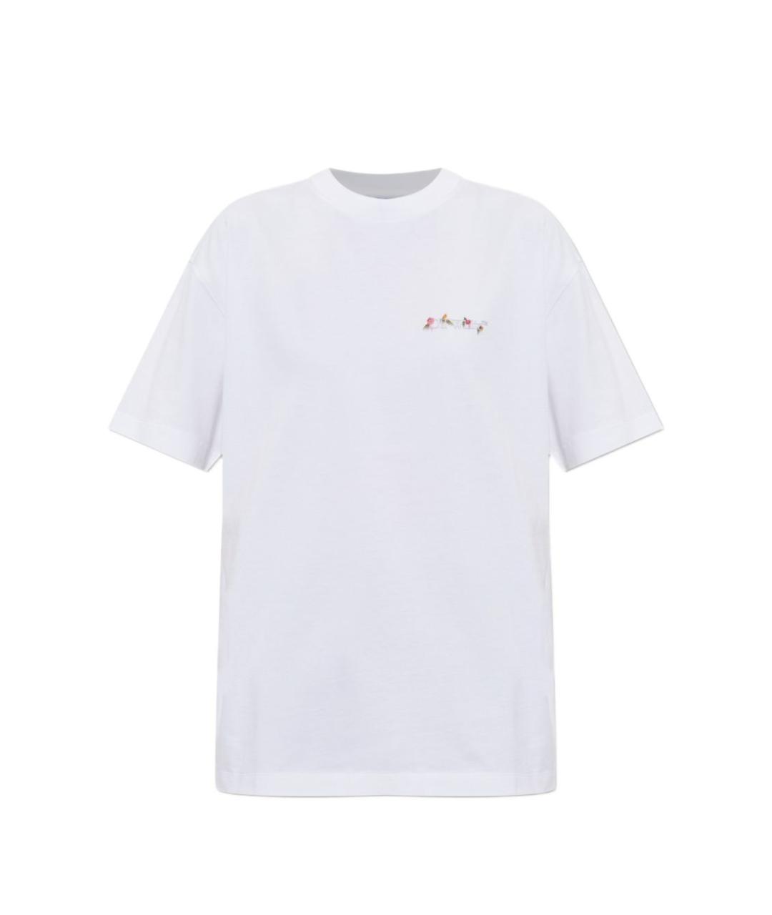 OFF-WHITE Белая хлопковая футболка, фото 1