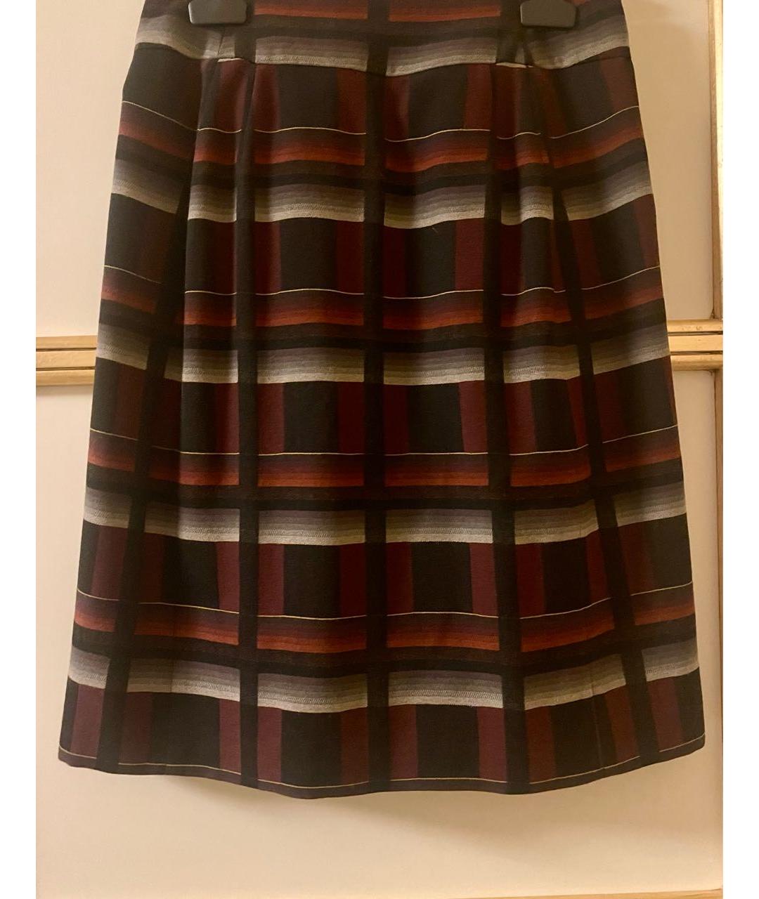 GUCCI Бордовая шерстяная юбка миди, фото 2
