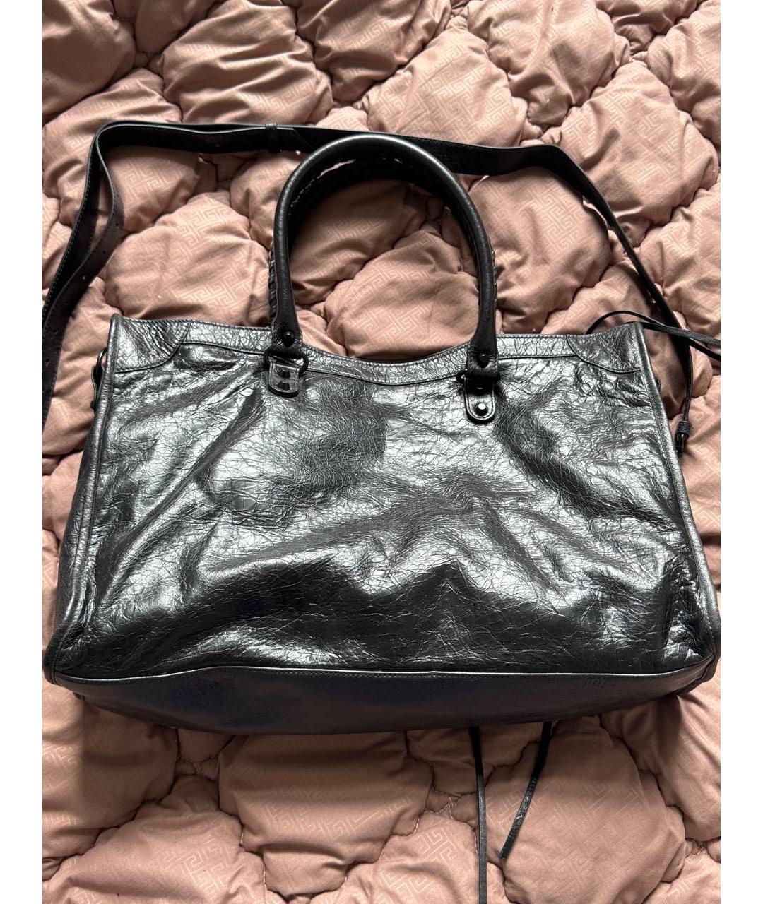 BALENCIAGA Черная кожаная сумка с короткими ручками, фото 7