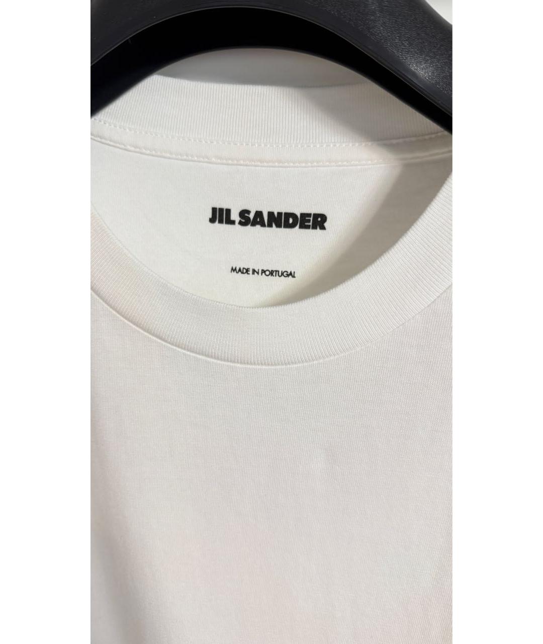 JIL SANDER Белая хлопковая футболка, фото 4