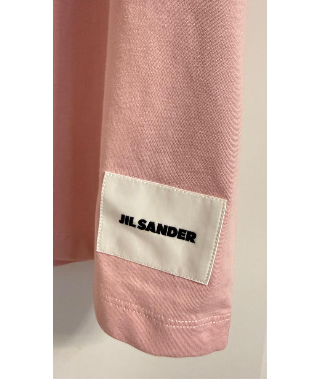 JIL SANDER Розовая хлопковая футболка, фото 4