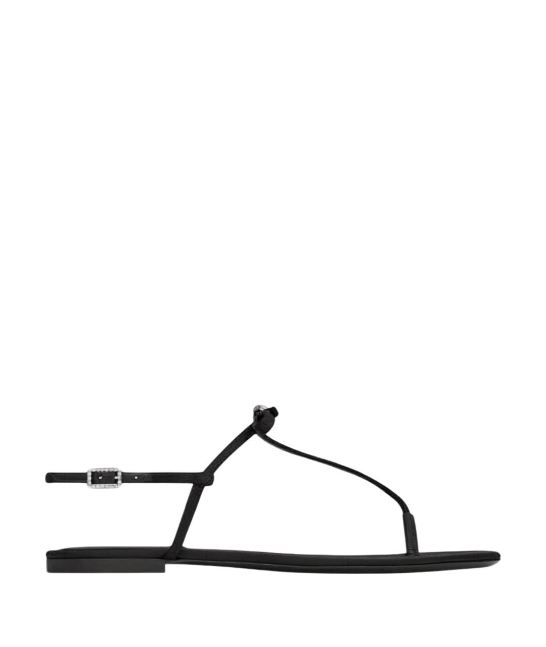 SAINT LAURENT Черные текстильные сандалии, фото 1