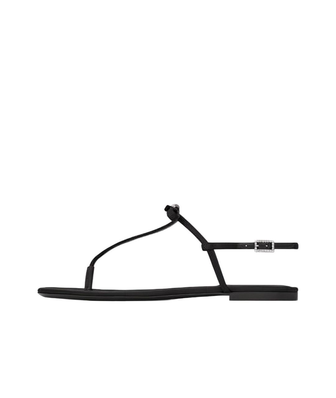 SAINT LAURENT Черные текстильные сандалии, фото 9