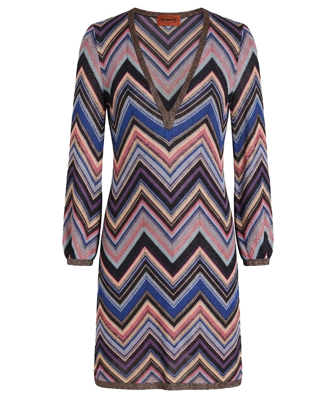 MISSONI Мульти шелковое платье, фото 1