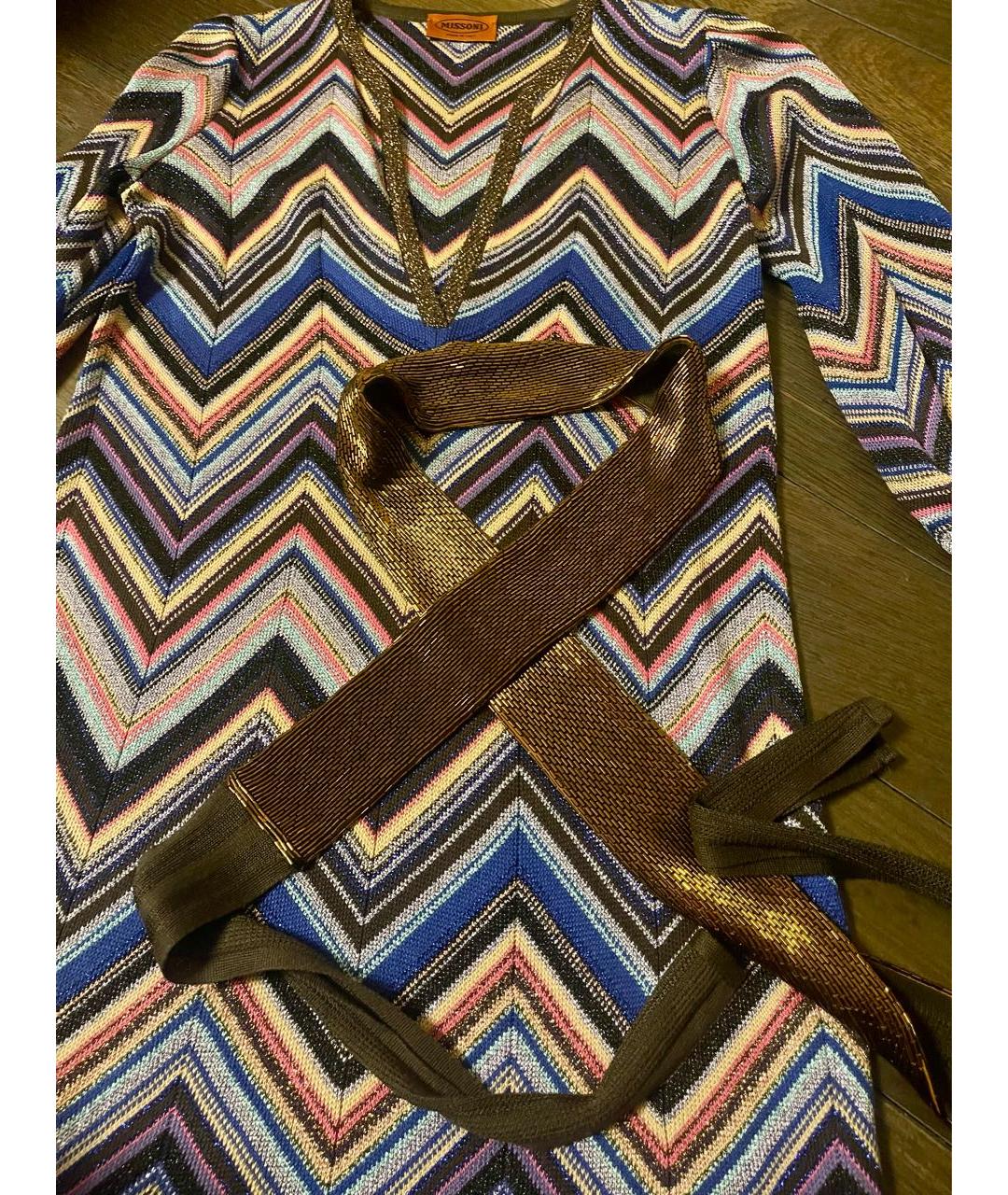 MISSONI Мульти шелковое платье, фото 6