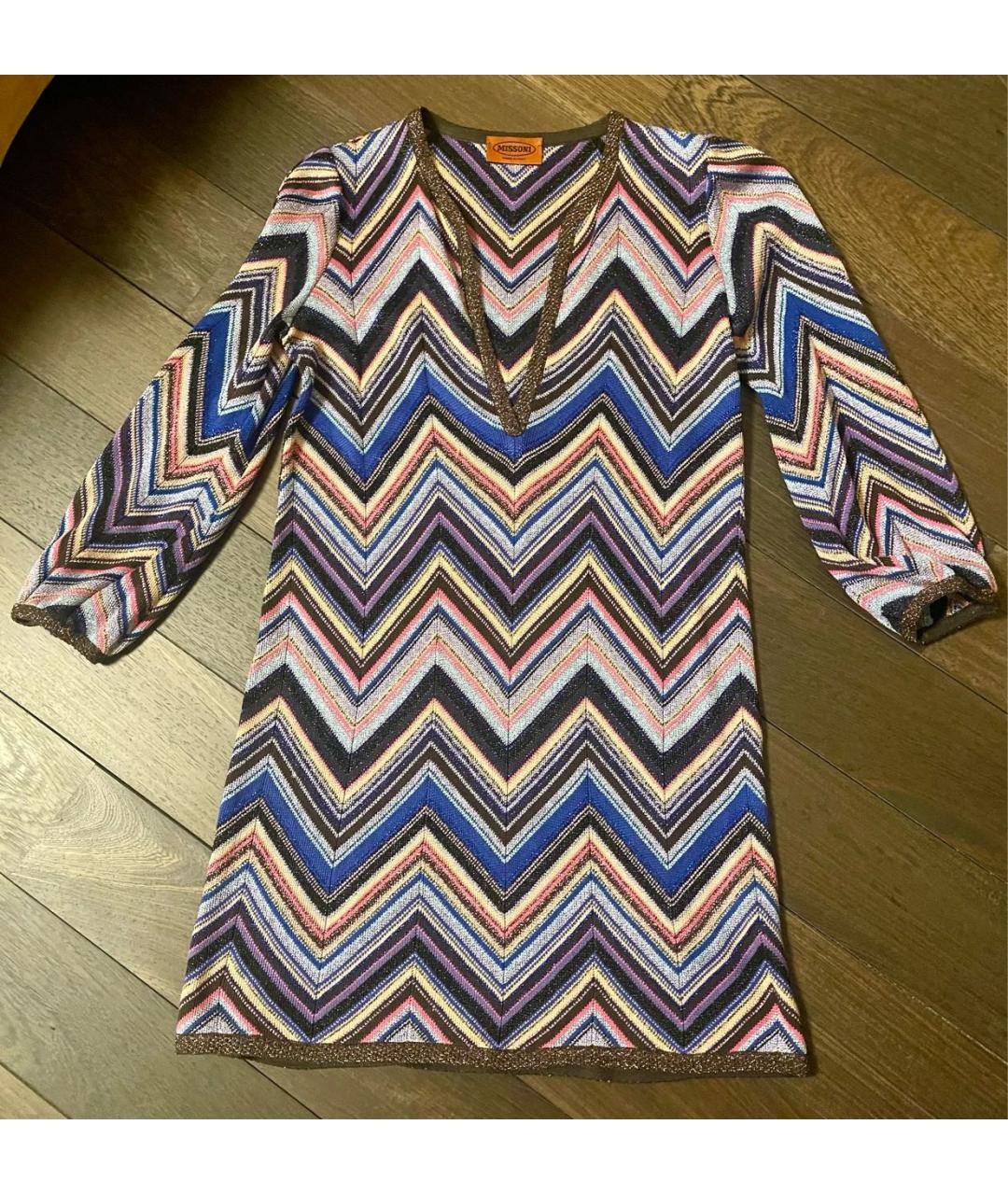 MISSONI Мульти шелковое платье, фото 4
