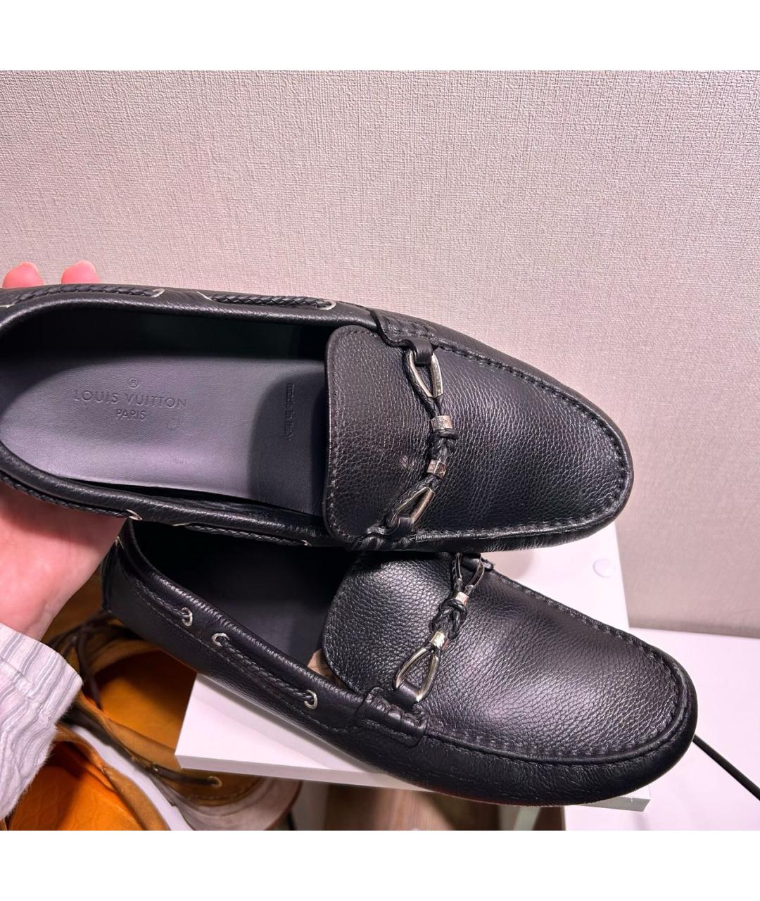 LOUIS VUITTON Черные кожаные мокасины, фото 3