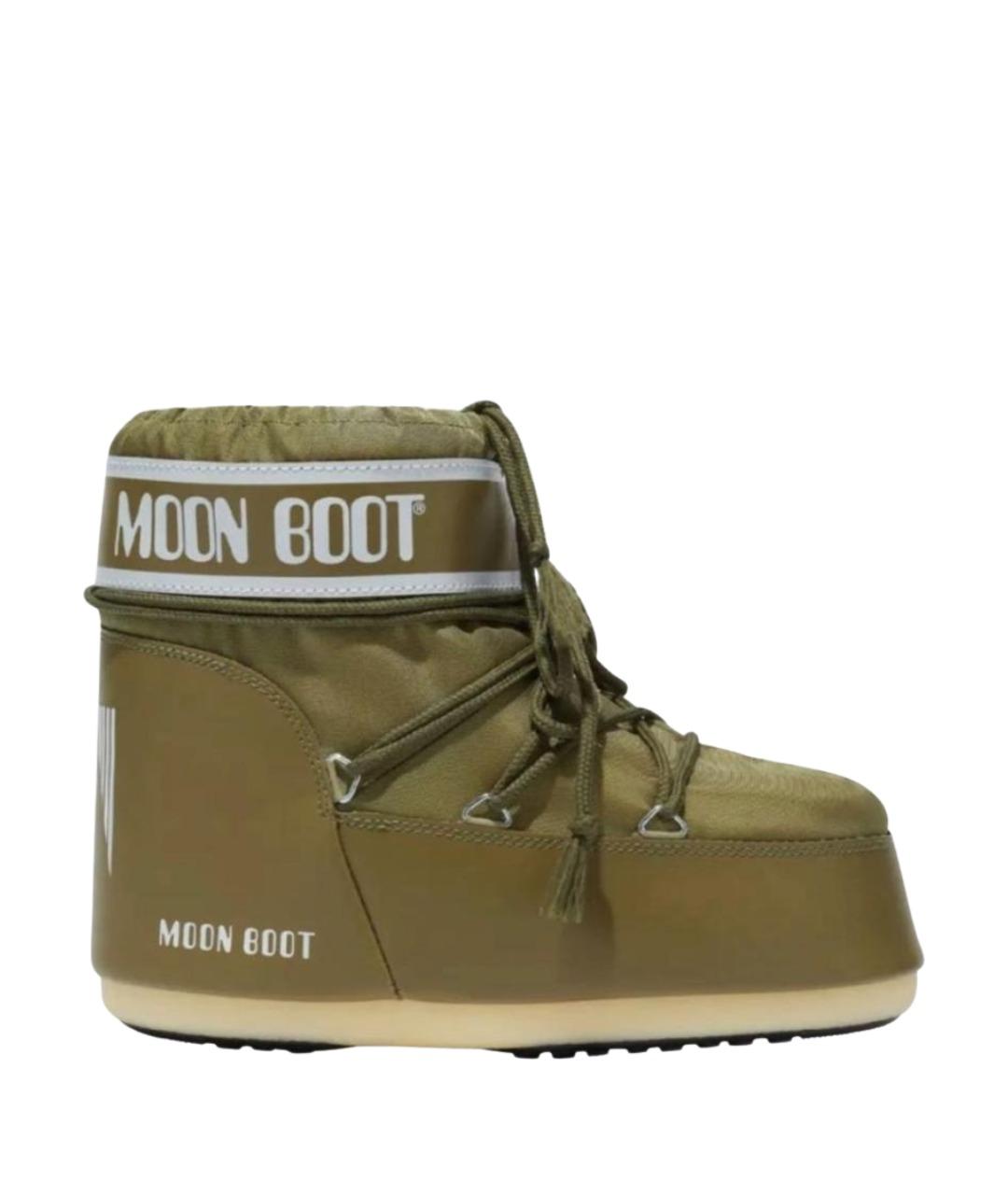 MOON BOOT Хаки текстильные высокие ботинки, фото 1