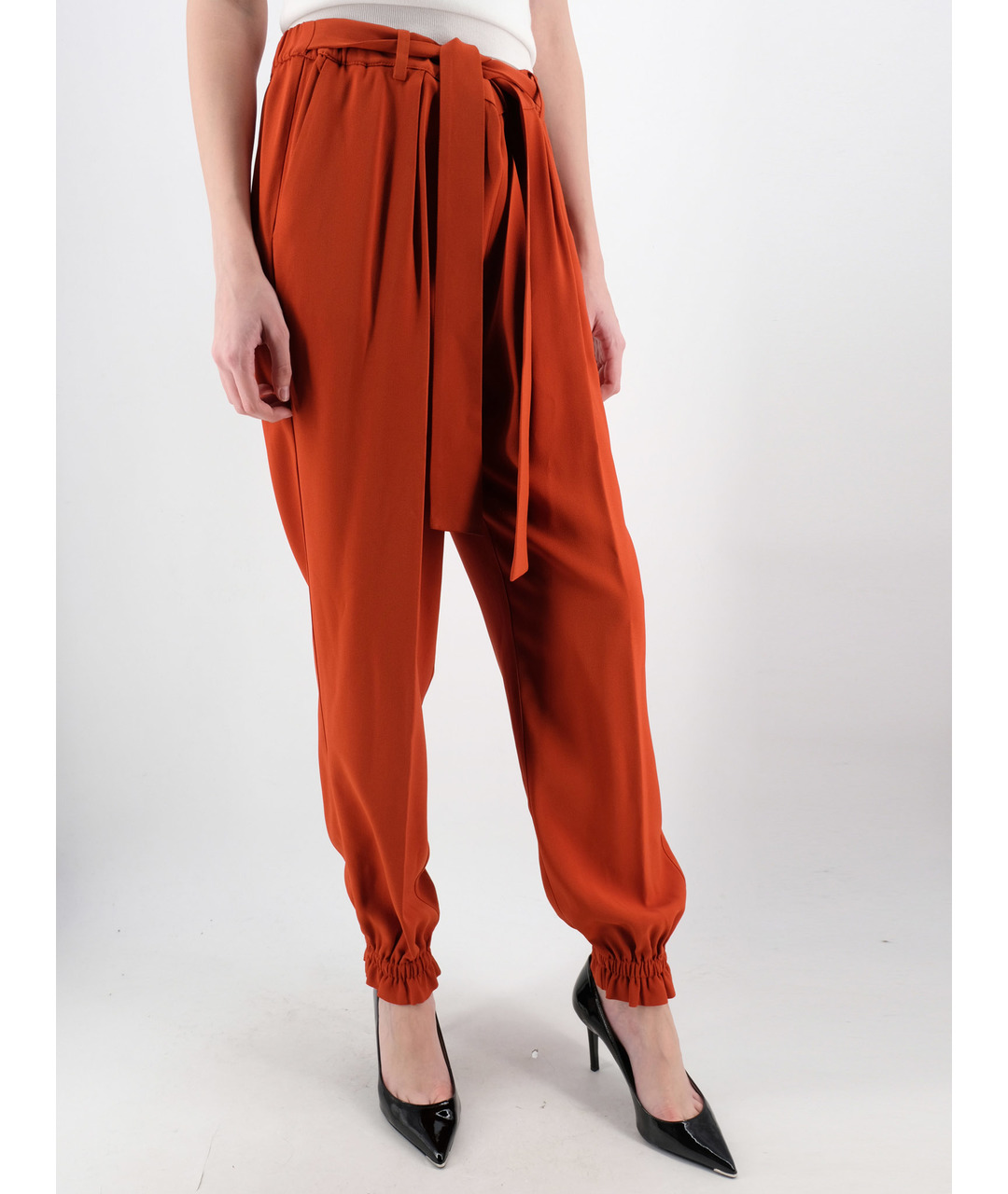 MSGM Оранжевое вискозные прямые брюки, фото 2