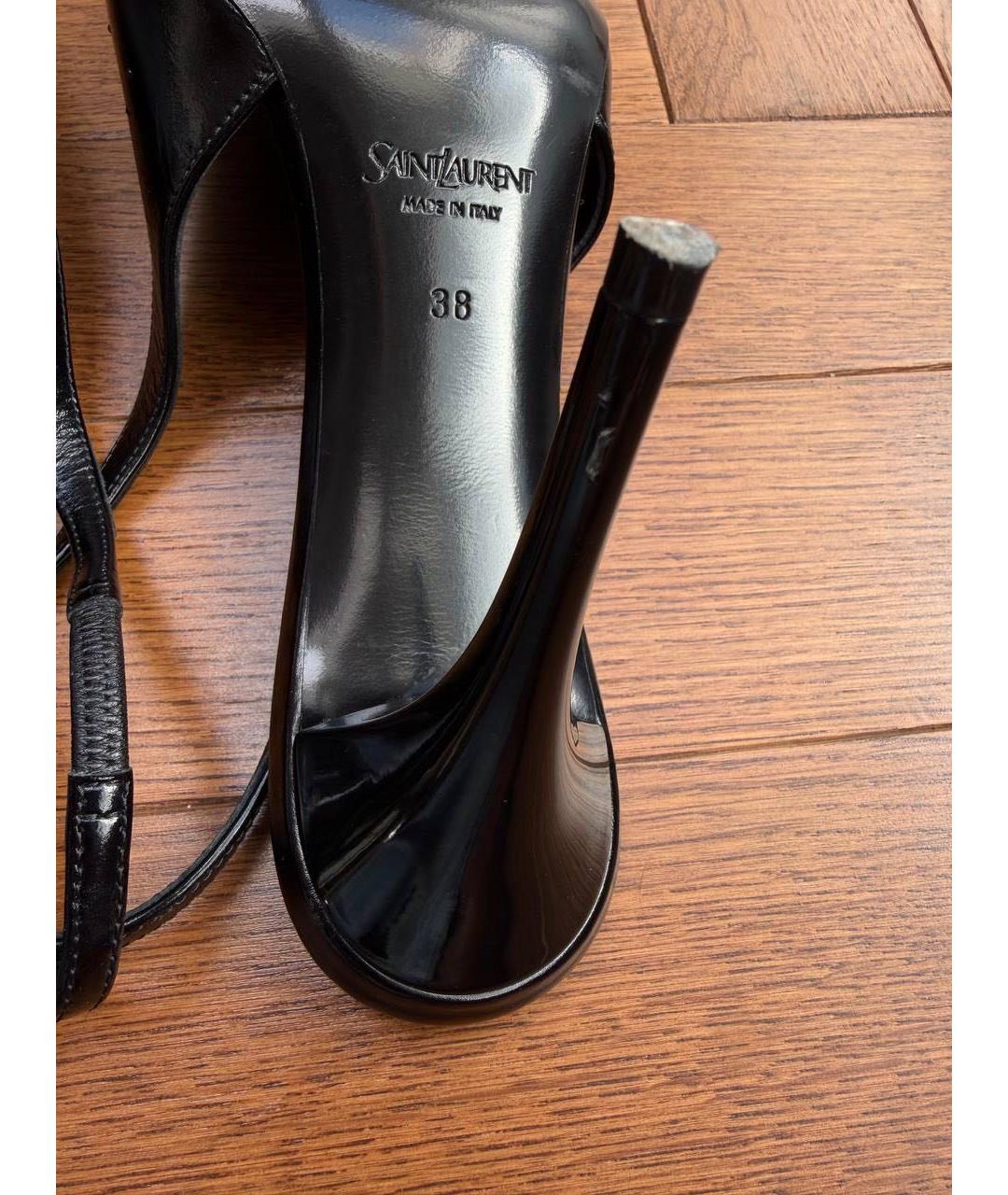 SAINT LAURENT Черные кожаные туфли, фото 7