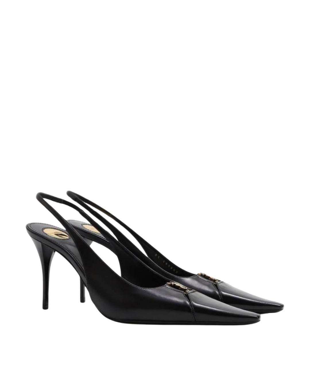 SAINT LAURENT Черные кожаные туфли, фото 1
