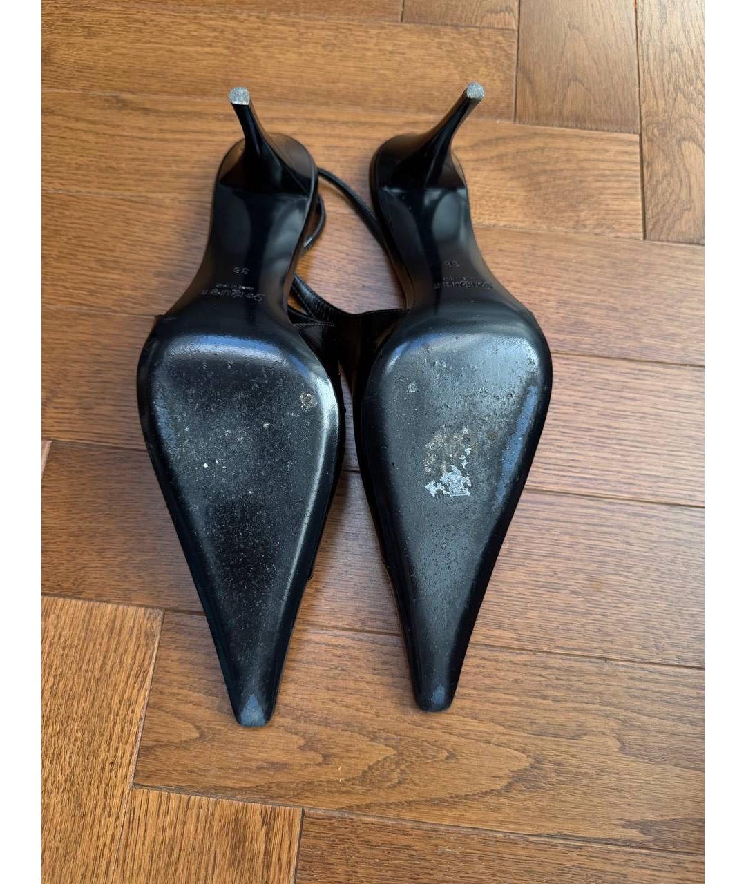SAINT LAURENT Черные кожаные туфли, фото 3