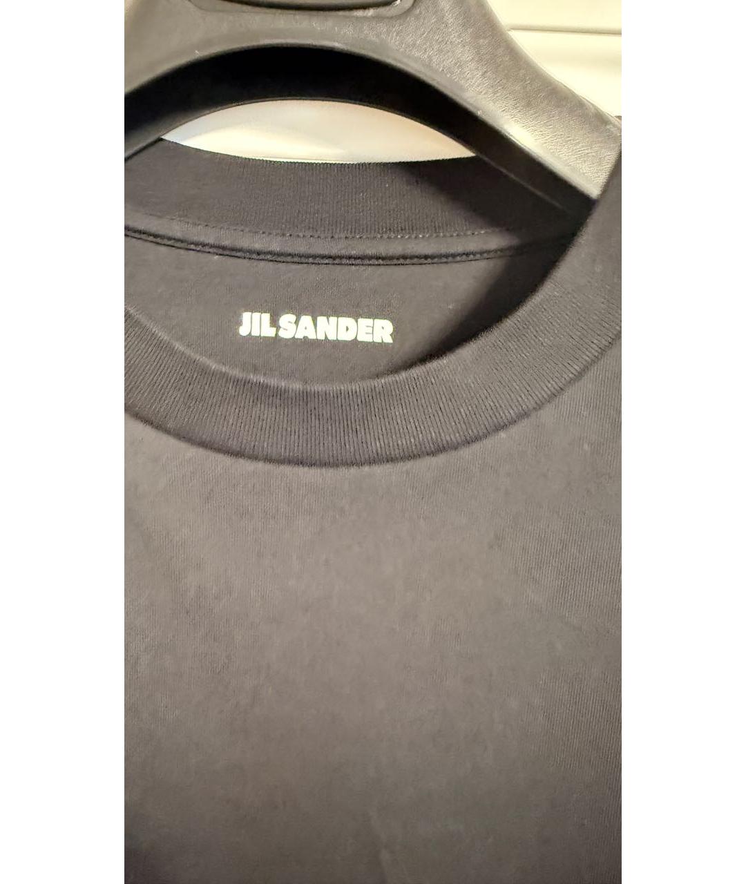 JIL SANDER Черная хлопковая футболка, фото 4
