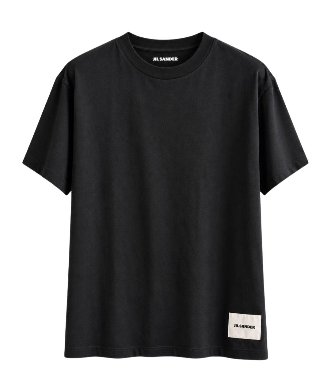 JIL SANDER Черная хлопковая футболка, фото 1