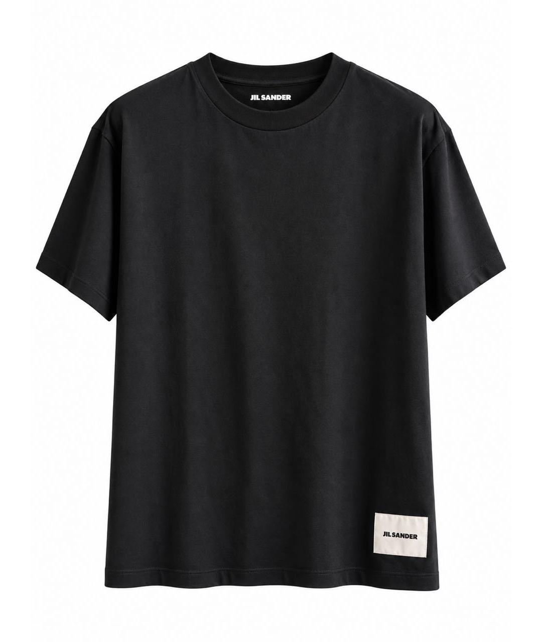 JIL SANDER Черная хлопковая футболка, фото 6