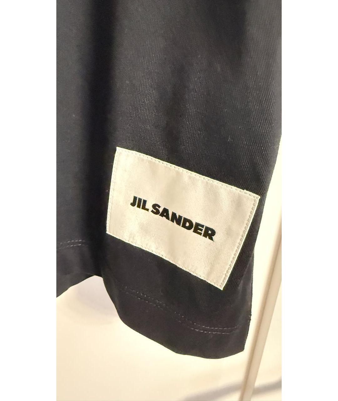 JIL SANDER Черная хлопковая футболка, фото 3