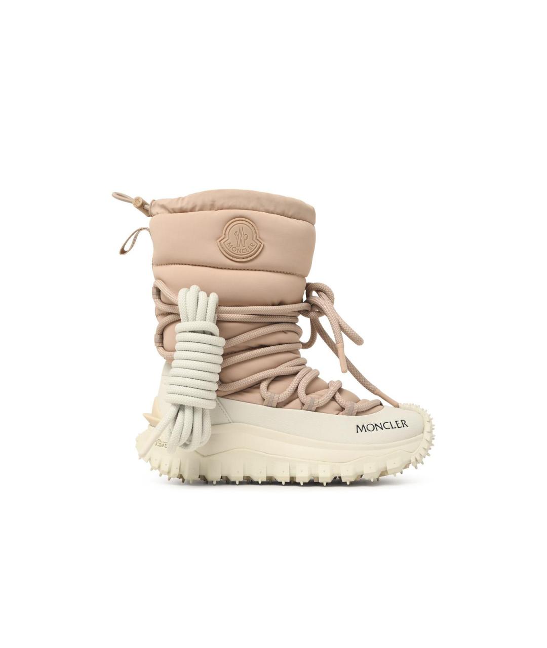 MONCLER Бежевые синтетические сапоги, фото 4