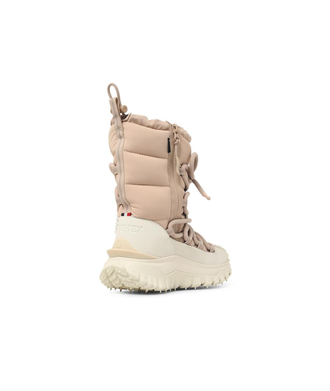 MONCLER Бежевые синтетические сапоги, фото 3