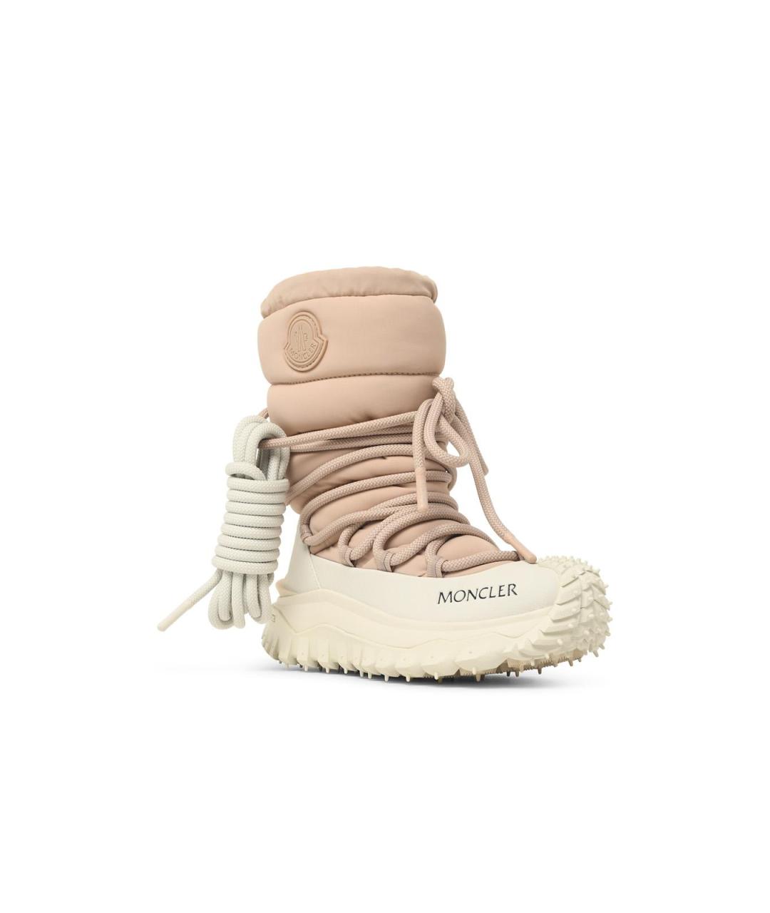 MONCLER Бежевые синтетические сапоги, фото 2