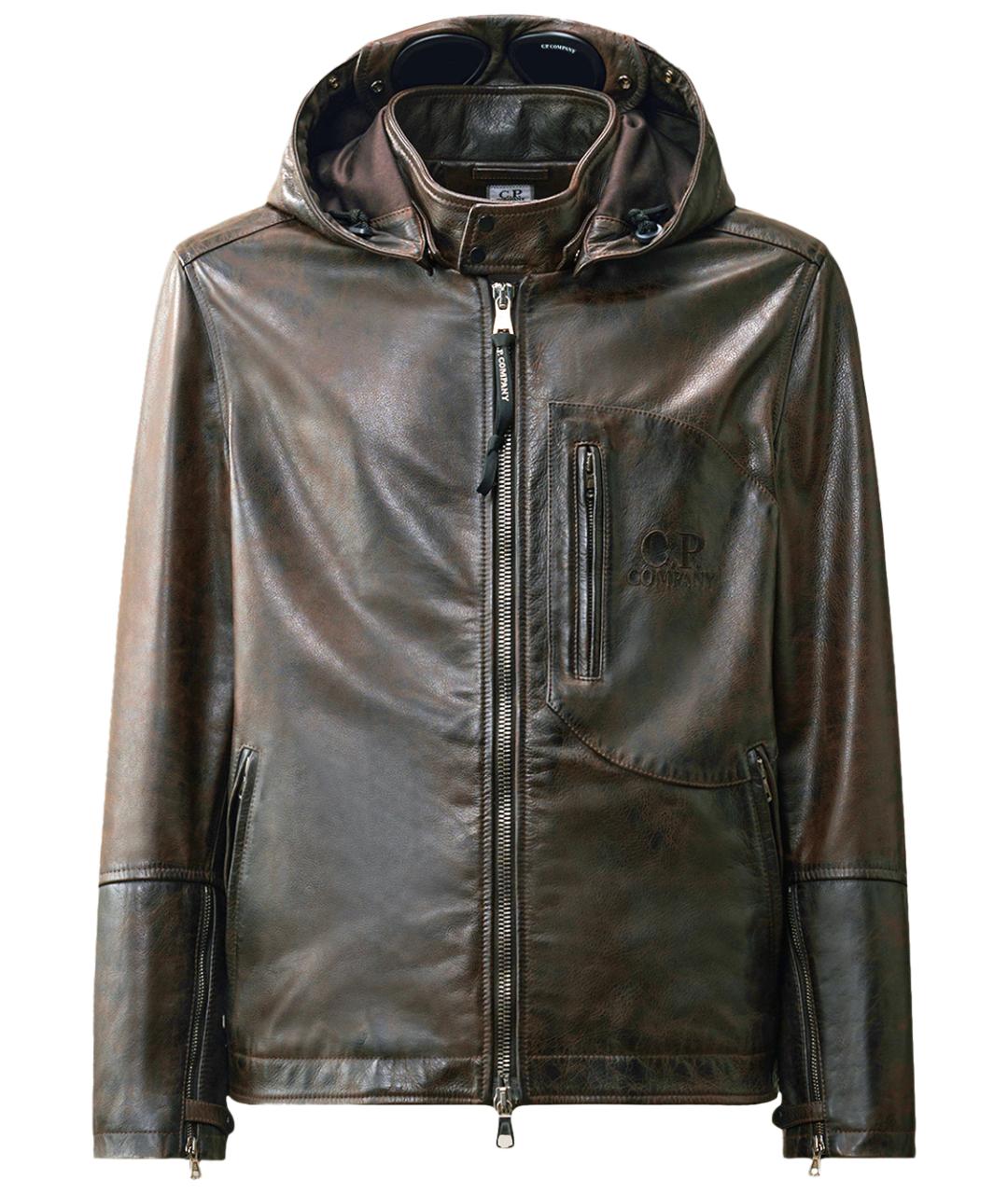CP COMPANY Коричневая кожаная куртка, фото 1